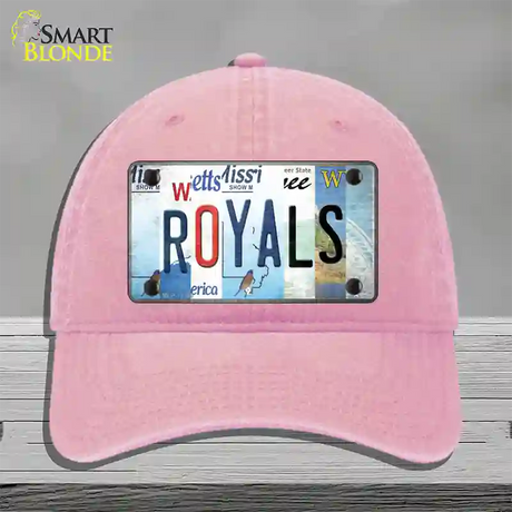 Royals Strip Art Novelty License Plate Hat Tag Unconstructed Cotton / Pink