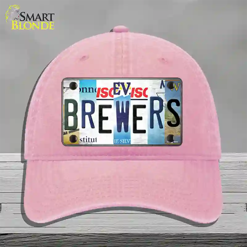 Brewers Strip Art Novelty License Plate Hat Tag Unconstructed Cotton / Pink