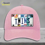 Twins Strip Art Novelty License Plate Hat Tag Unconstructed Cotton / Pink