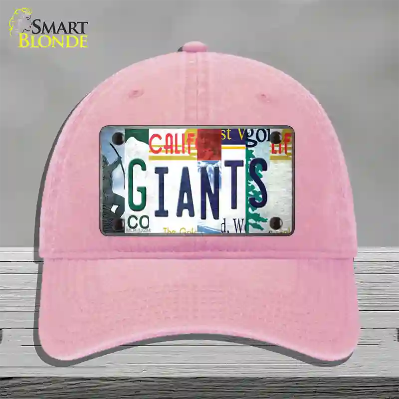 Giants Baseball Strip Art Novelty License Plate Hat Tag Unconstructed Cotton / Pink