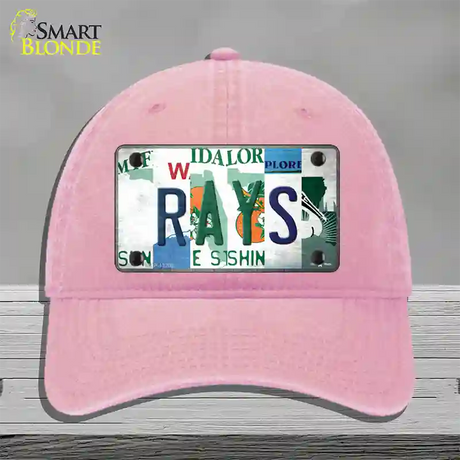 Rays Strip Art Novelty License Plate Hat Tag Unconstructed Cotton / Pink