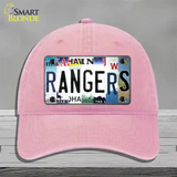 Rangers Strip Art Novelty License Plate Hat Tag Unconstructed Cotton / Pink