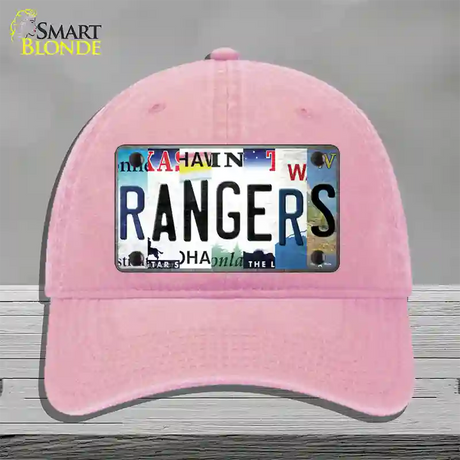 Rangers Strip Art Novelty License Plate Hat Tag Unconstructed Cotton / Pink