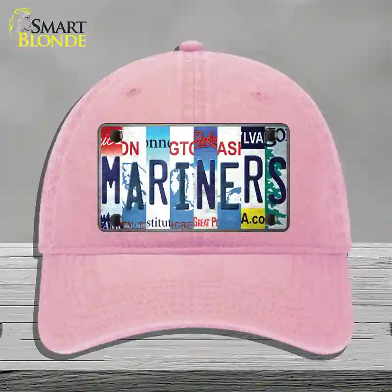 Mariners Strip Art Novelty License Plate Hat Tag Unconstructed Cotton / Pink