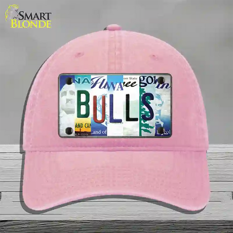 Bulls Strip Art Novelty License Plate Hat Tag Unconstructed Cotton / Pink