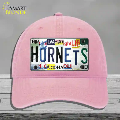 Hornets Strip Art Novelty License Plate Hat Tag Unconstructed Cotton / Pink