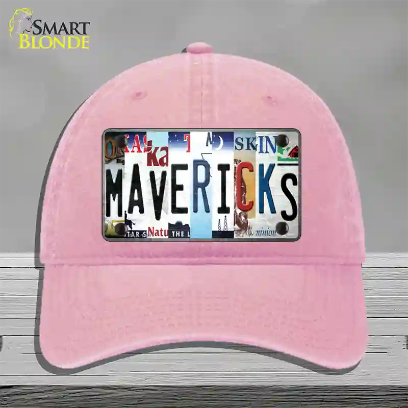 Mavericks Strip Art Novelty License Plate Hat Tag Unconstructed Cotton / Pink