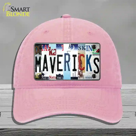 Mavericks Strip Art Novelty License Plate Hat Tag Unconstructed Cotton / Pink