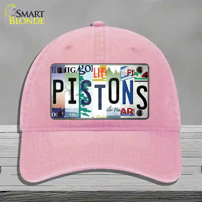 Pistons Strip Art Novelty License Plate Hat Tag Unconstructed Cotton / Pink