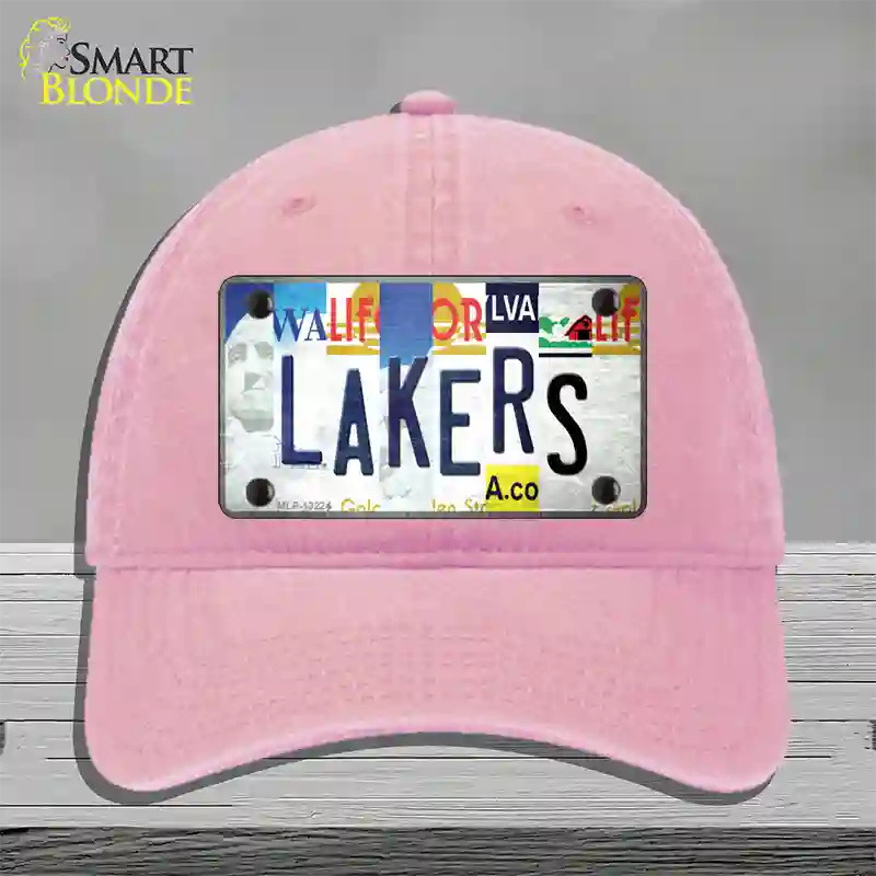 Lakers Strip Art Novelty License Plate Hat Tag Unconstructed Cotton / Pink