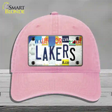 Lakers Strip Art Novelty License Plate Hat Tag Unconstructed Cotton / Pink