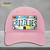 Grizzlies Strip Art Novelty License Plate Hat Tag Unconstructed Cotton / Pink