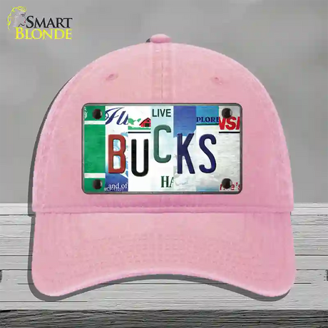 Bucks Strip Art Novelty License Plate Hat Tag Unconstructed Cotton / Pink