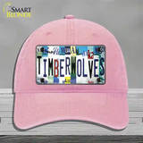 Timberwolves Strip Art Novelty License Plate Hat Tag Unconstructed Cotton / Pink