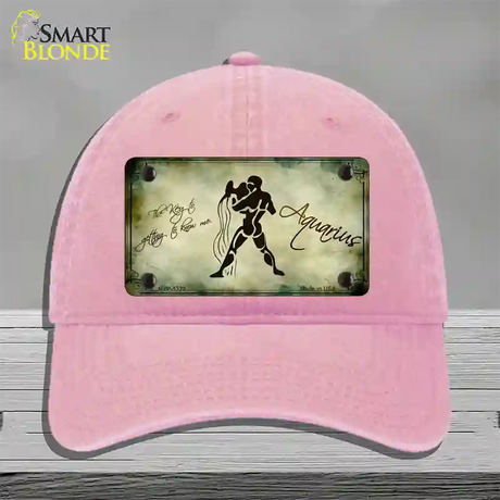 Aquarius Zodiac Novelty License Plate Hat Unconstructed Cotton / Pink