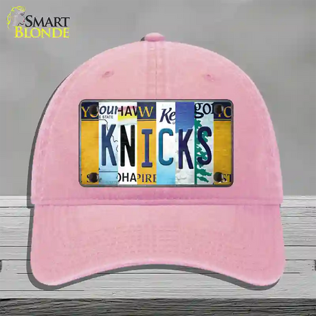 Knicks Strip Art Novelty License Plate Hat Tag Unconstructed Cotton / Pink