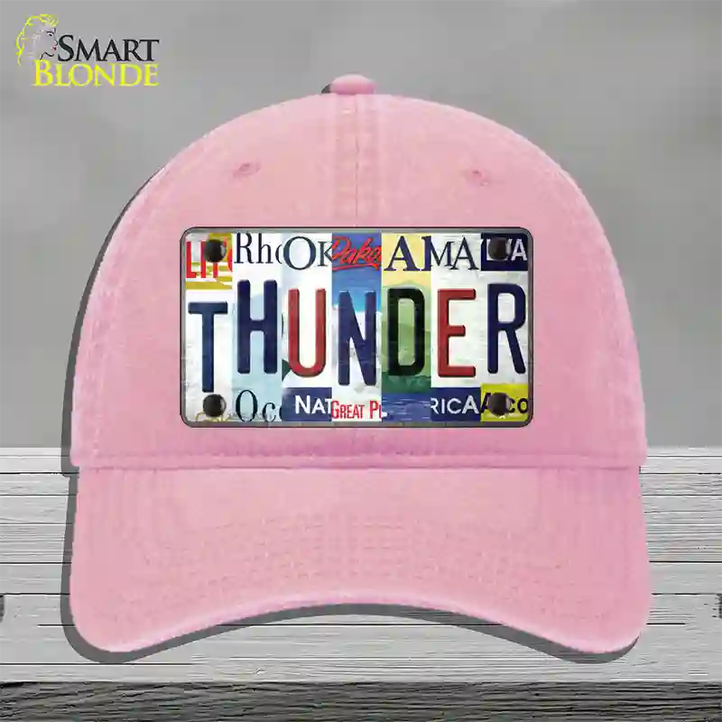 Thunder Strip Art Novelty License Plate Hat Tag Unconstructed Cotton / Pink