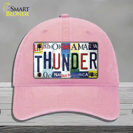 Thunder Strip Art Novelty License Plate Hat Tag Unconstructed Cotton / Pink