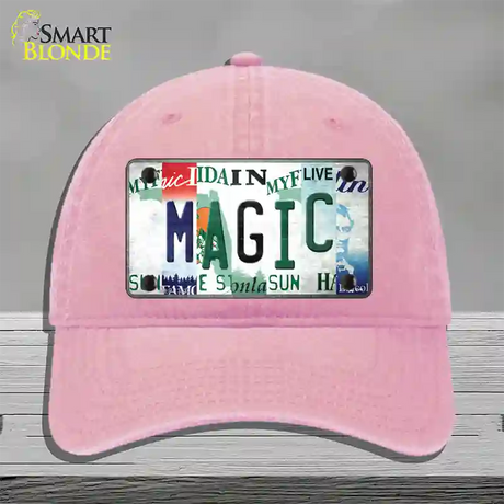 Magic Strip Art Novelty License Plate Hat Tag Unconstructed Cotton / Pink