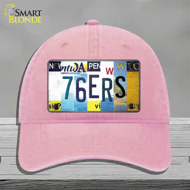 76ers Strip Art Novelty License Plate Hat Tag Unconstructed Cotton / Pink