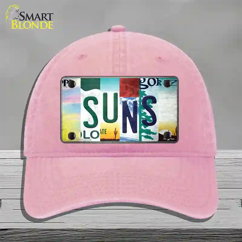 Suns Strip Art Novelty License Plate Hat Tag Unconstructed Cotton / Pink