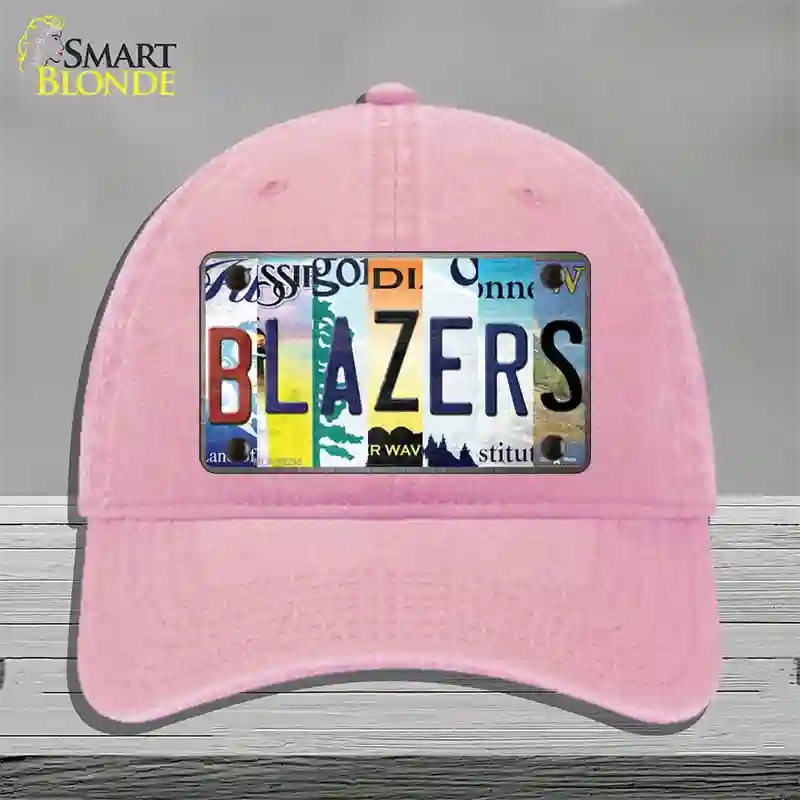 Blazers Strip Art Novelty License Plate Hat Tag Unconstructed Cotton / Pink