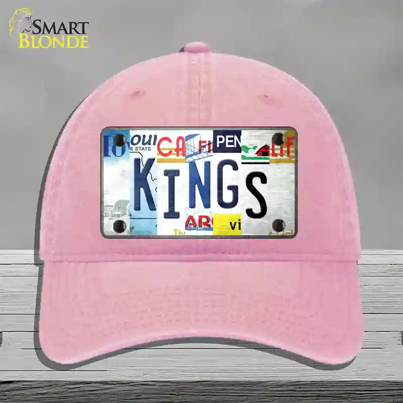 Kings Strip Art Novelty License Plate Hat Tag Unconstructed Cotton / Pink