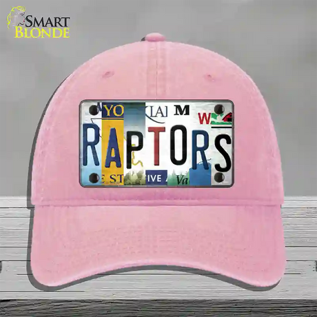 Raptors Strip Art Novelty License Plate Hat Tag Unconstructed Cotton / Pink