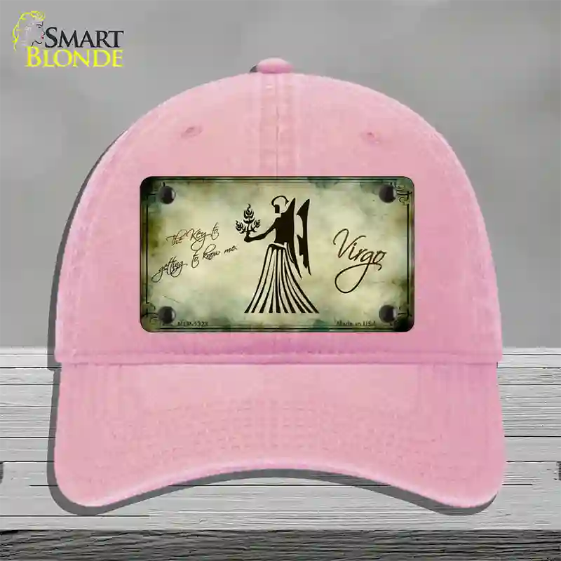 Virgo Zodiac Novelty License Plate Hat Unconstructed Cotton / Pink