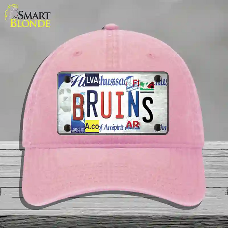 Bruins Strip Art Novelty License Plate Hat Tag Unconstructed Cotton / Pink