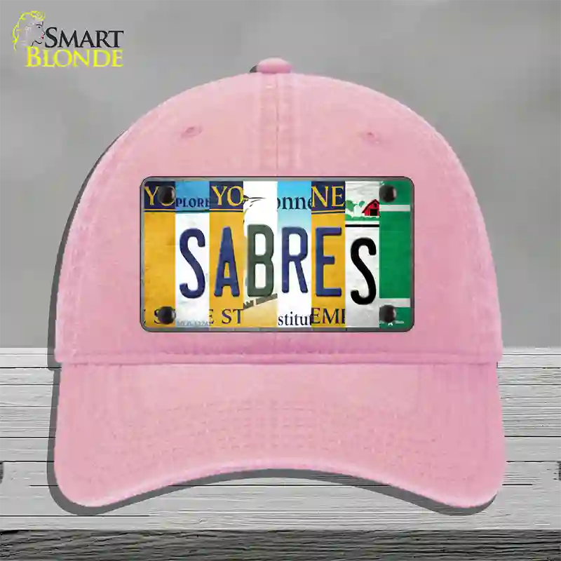 Sabres Strip Art Novelty License Plate Hat Tag Unconstructed Cotton / Pink