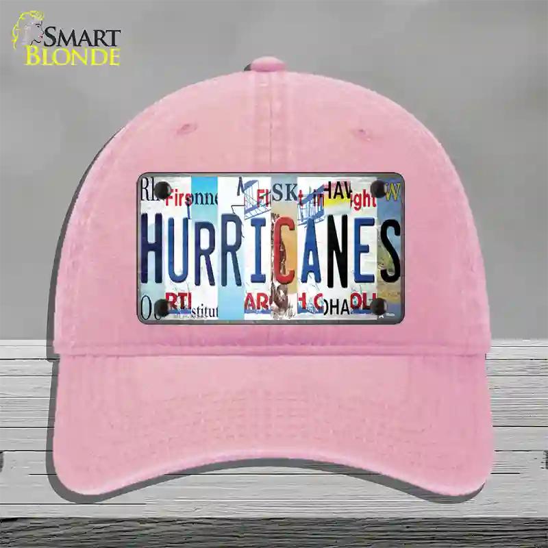 Hurricanes Strip Art Novelty License Plate Hat Tag Unconstructed Cotton / Pink