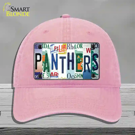 Panthers Hockey Strip Art Novelty License Plate Hat Tag Unconstructed Cotton / Pink