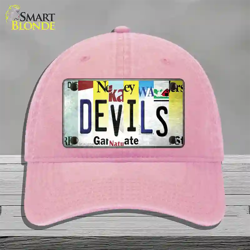 Devils Strip Art Novelty License Plate Hat Tag Unconstructed Cotton / Pink