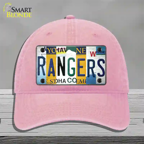 Rangers Hockey Strip Art Novelty License Plate Hat Tag Unconstructed Cotton / Pink