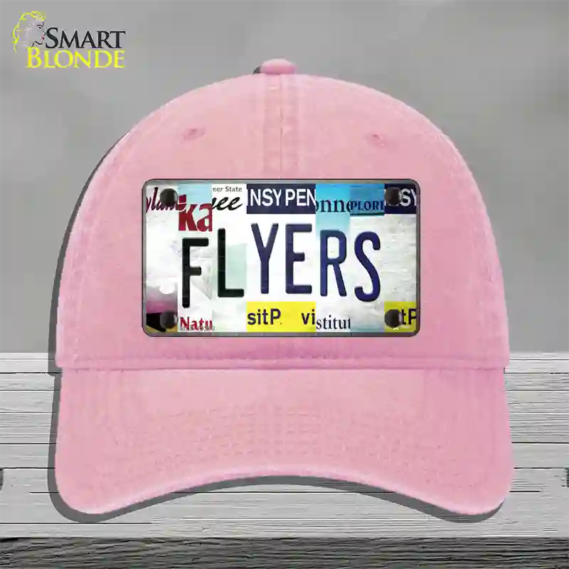 Flyers Strip Art Novelty License Plate Hat Tag Unconstructed Cotton / Pink