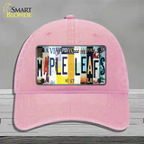 Maple Leafs Strip Art Novelty License Plate Hat Tag Unconstructed Cotton / Pink