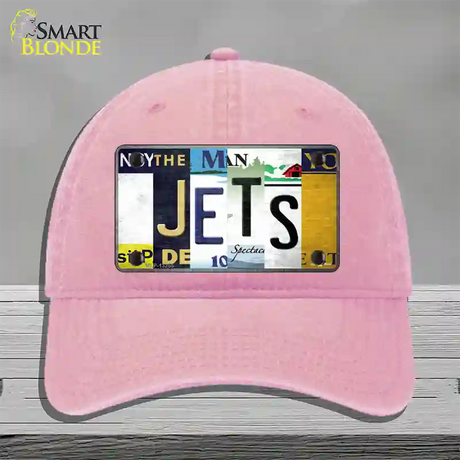 Jets Hockey Strip Art Novelty License Plate Hat Tag Unconstructed Cotton / Pink