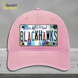 Blackhawks Strip Art Novelty License Plate Hat Tag Unconstructed Cotton / Pink