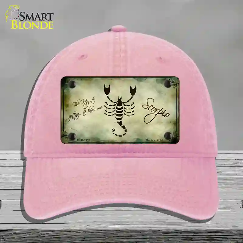 Scorpio Zodiac Novelty License Plate Hat Unconstructed Cotton / Pink