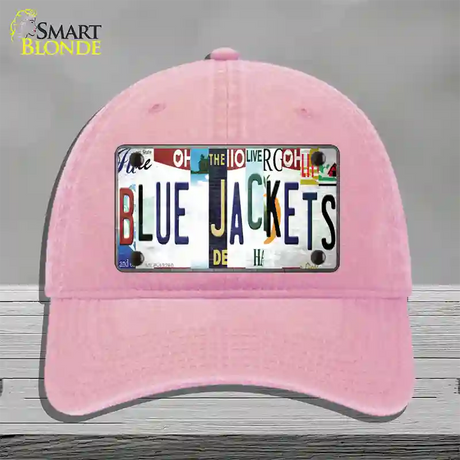 Blue Jackets Strip Art Novelty License Plate Hat Tag Unconstructed Cotton / Pink