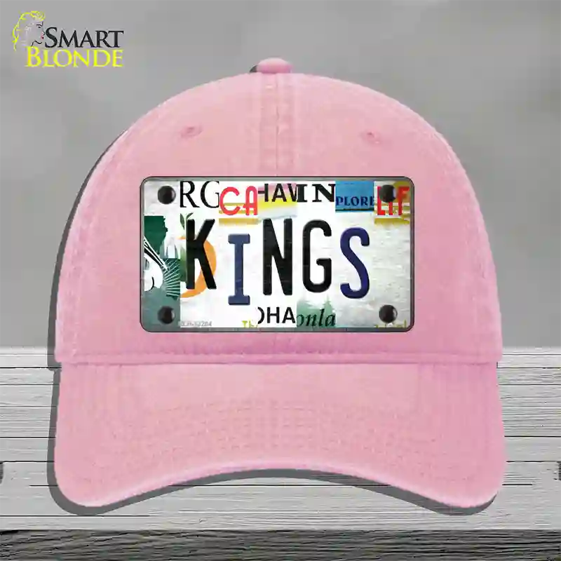 Kings Hockey Strip Art Novelty License Plate Hat Tag Unconstructed Cotton / Pink