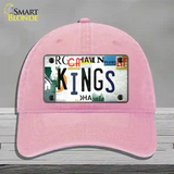 Kings Hockey Strip Art Novelty License Plate Hat Tag Unconstructed Cotton / Pink