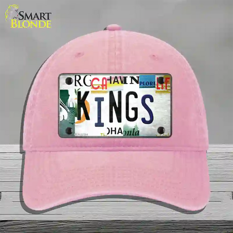 Kings Hockey Strip Art Novelty License Plate Hat Tag Unconstructed Cotton / Pink