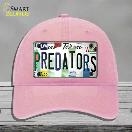 Predators Strip Art Novelty License Plate Hat Tag Unconstructed Cotton / Pink