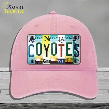 Coyotes Strip Art Novelty License Plate Hat Tag Unconstructed Cotton / Pink