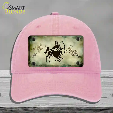 Sagittarius Zodiac Novelty License Plate Hat Unconstructed Cotton / Pink