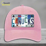 Canucks Strip Art Novelty License Plate Hat Tag Unconstructed Cotton / Pink