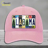 Alabama Strip Art Novelty License Plate Hat Tag Unconstructed Cotton / Pink