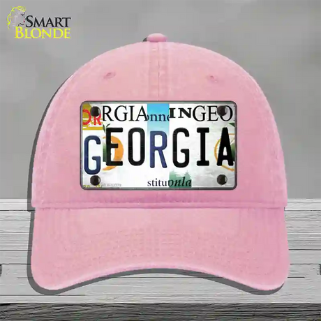 Georgia Strip Art Novelty License Plate Hat Tag Unconstructed Cotton / Pink